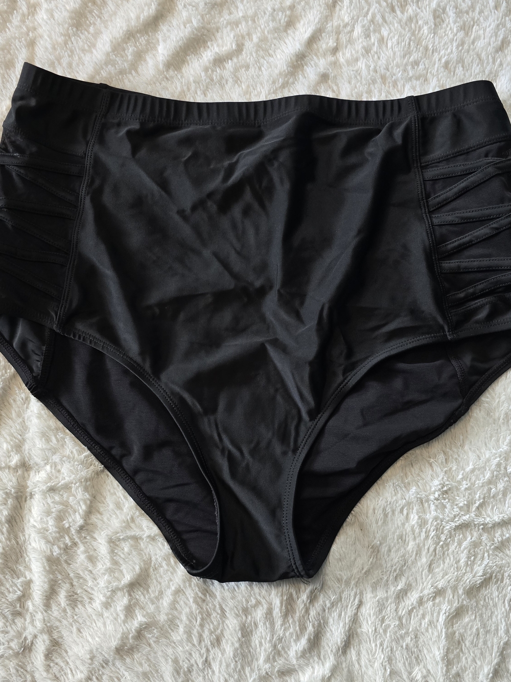 High-Waist Black Women’s Swim Bottoms